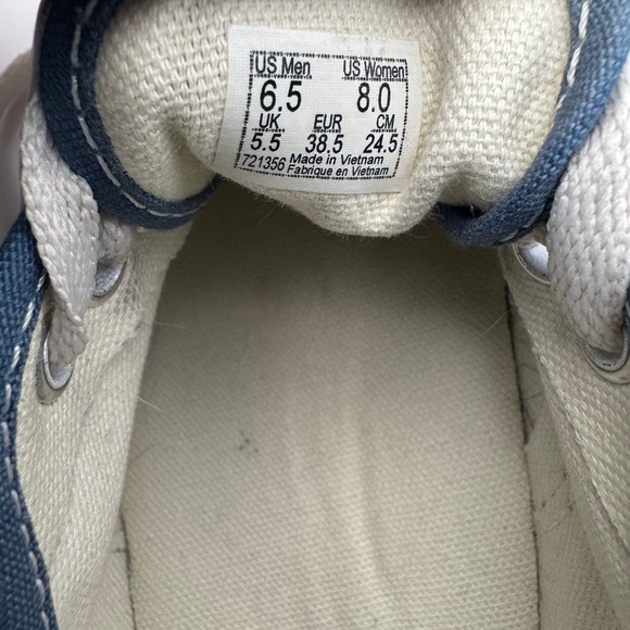 VANS Sneakers Men 6.5 Women 8 Blue Low Top Canvas Shoes Skater Lace Up - Picture 10 of 11